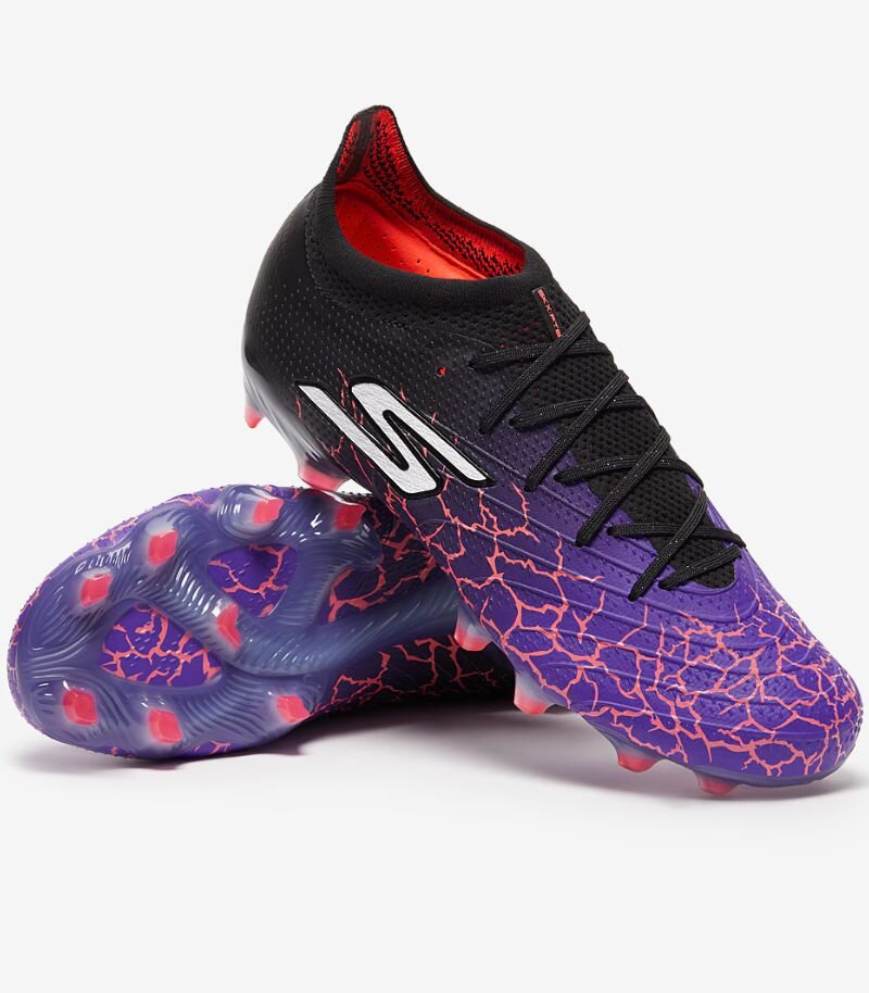 skechers skx 01 boots in purple with orange details